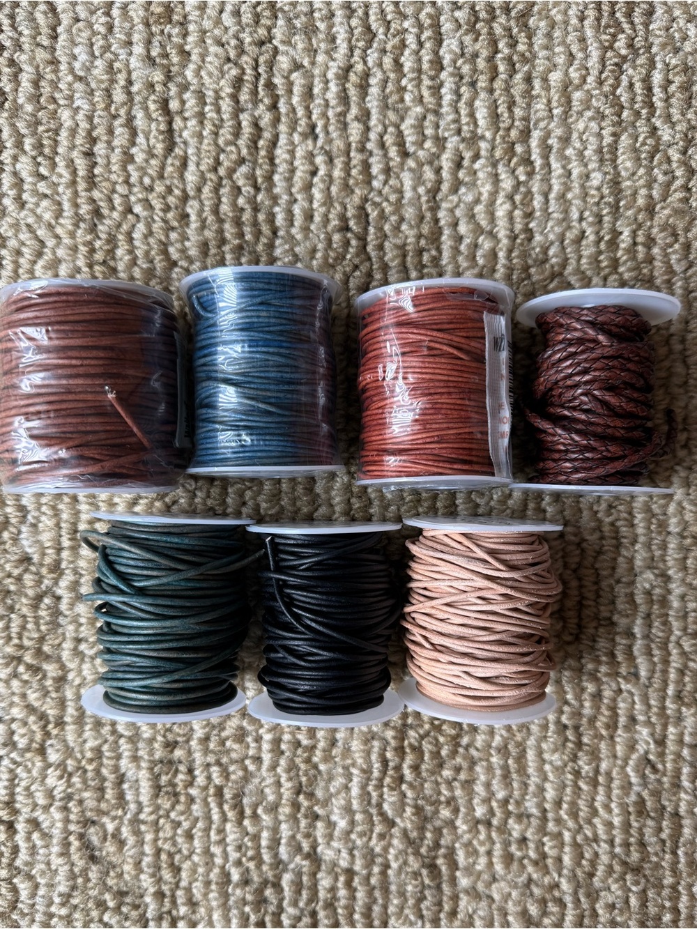Bundle of Leather Cord Spools